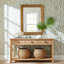 Flora Rattan Scalloped Wall Mirror-1512105735