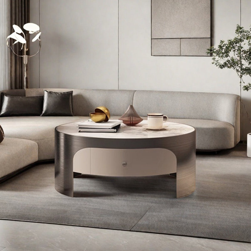 Table basse Minimalist Light Luxury Design Sense, Argent argent