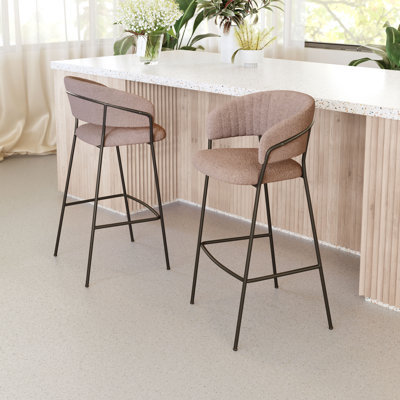 Ensemble de 2 tabourets Katriel crème