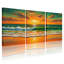 Nautique et plage coucher de soleil océan vagues plage ciel nuages couleurs ensemble de 3 impressions d'art sur toile-2079036375