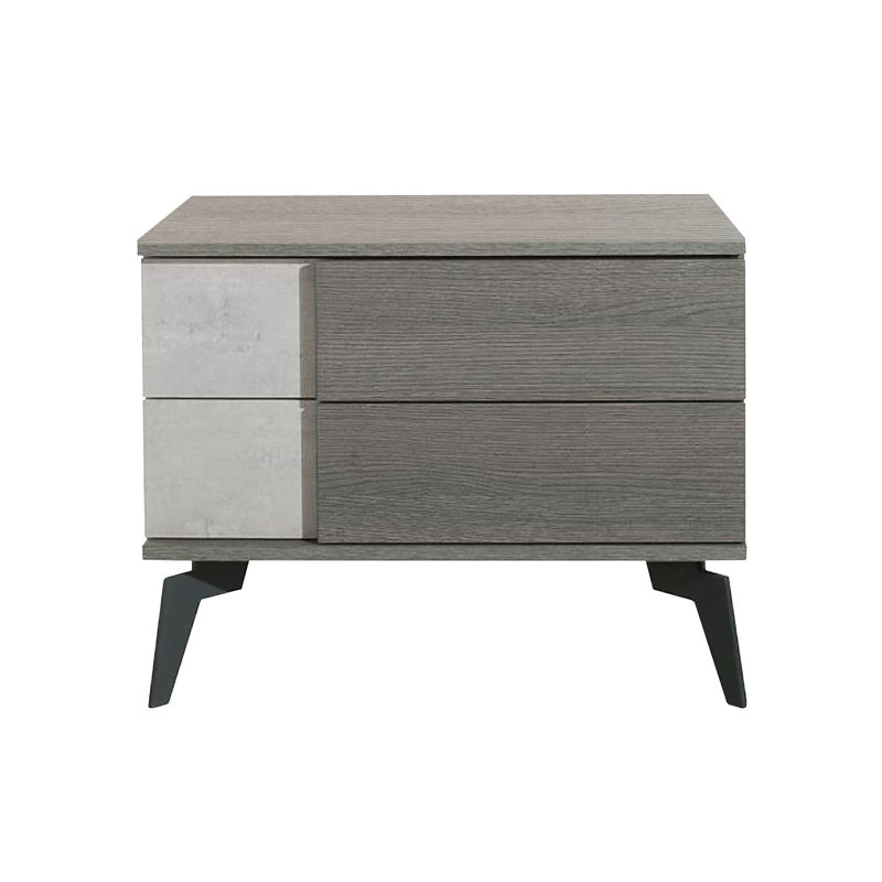 Jared 2 - Drawer Italian Nightstand, Gray
