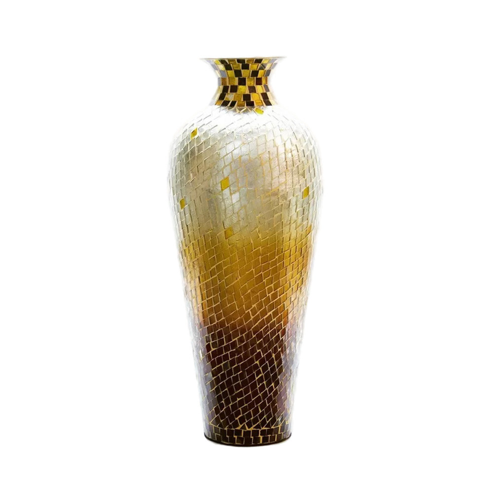 Amparo Decorative Tall Floor Vase, 20" Tall vase, Glass Mosaic Vase World Menagerie 