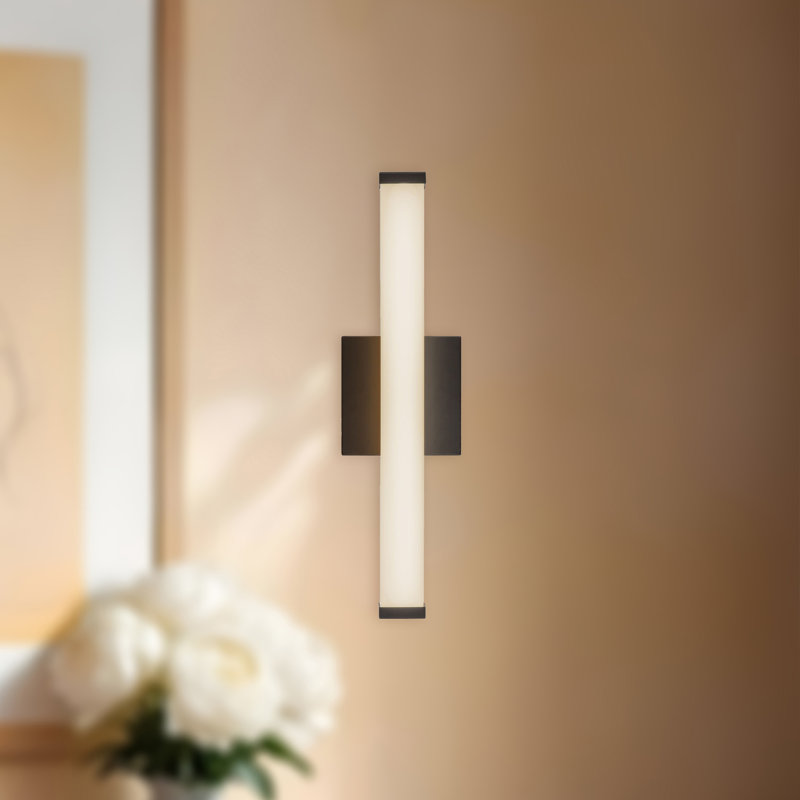 Geri 18-in Black dimmable LED Wall Sconce, 18-in, Matte Black