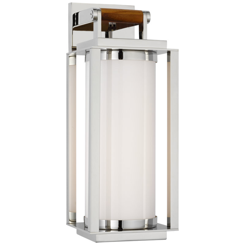 Liaison 1 - Light LED Armed Sconce, Polished Nickel/Teak
