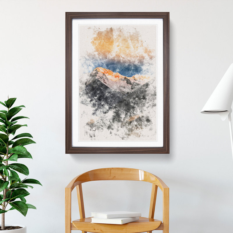 Schwartzenstein Summit in Italy - Picture Frame Graphic Art Print, Walnut Framed, 63cm H x 45cm W x 2cm D