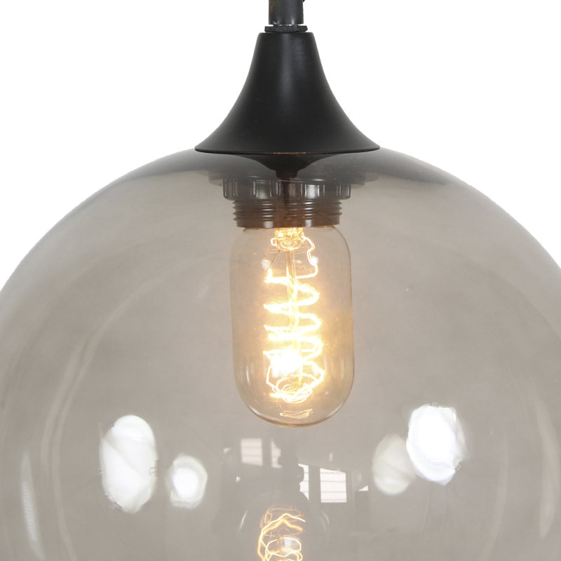 Elland 1 - Light Black Sphere Pendant, White