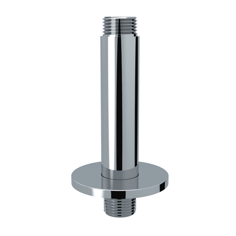 Topcraft 4" Round Brass Ceiling Mount Shower Arm, Universal Replacement, Chrome