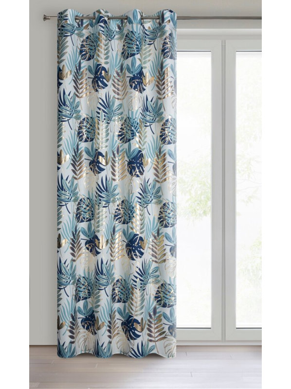Malta Curtain Single Panel, Aqua
