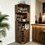 Grande armoire à liqueur de coin 72,83 po avec support pour verres à vin-1951666976