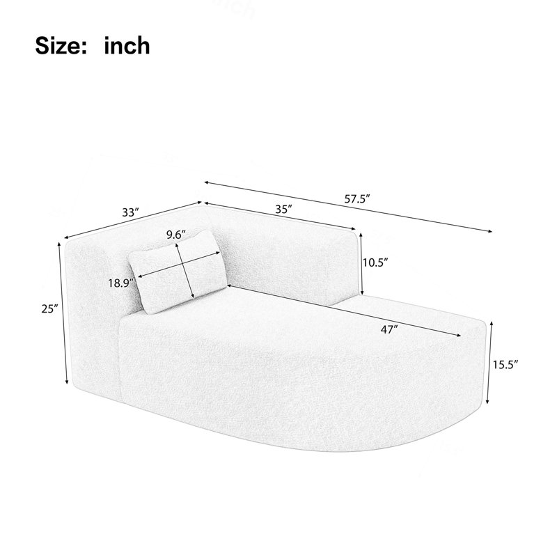 Canapé rembourré avec coussin de dossier pour le salon, beige, Beige