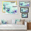 Paintbrush mauve et turquoise - Reproduction sur toile flottante-909950547-909950548