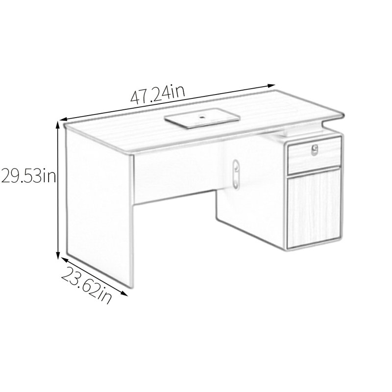 Bureau en bois Advanced Tech, H 29,53 po x l 47,24 po x P 23,62 po