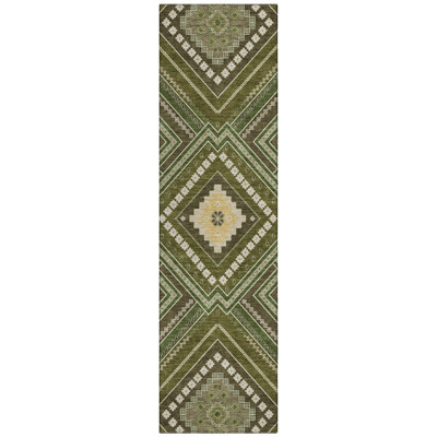 Solene Olive Washable Indoor-Outdoor Rug - 