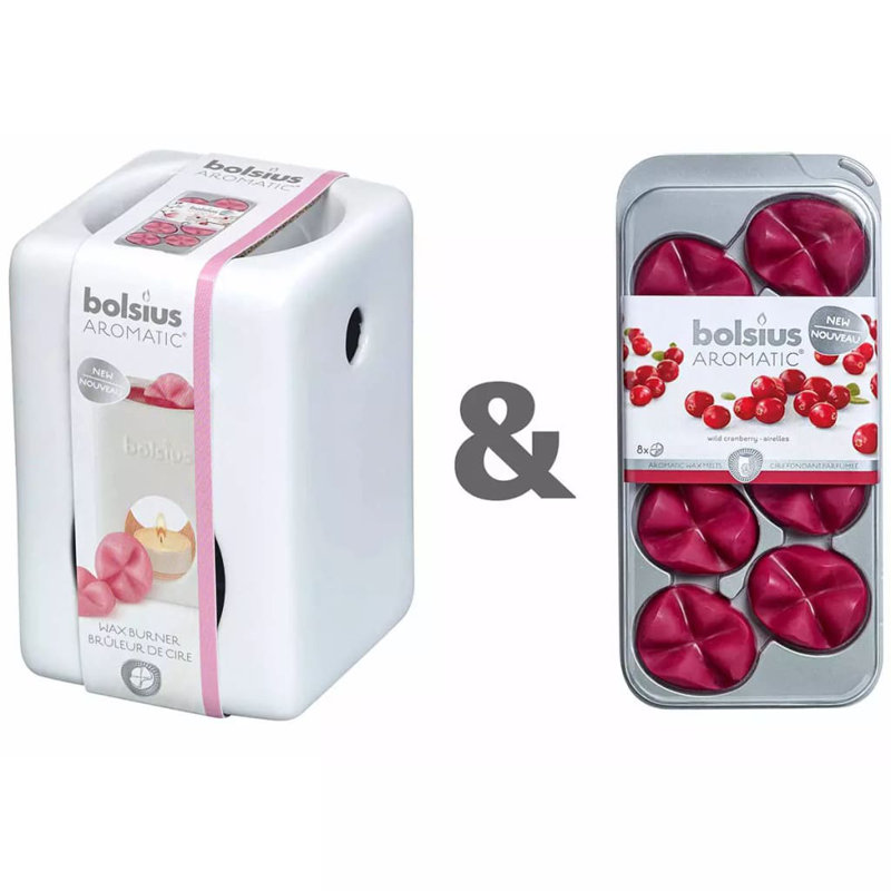 Bolsius Wax Burner Set with Aromatic Wax Melts Cranberry