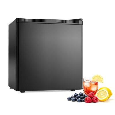 1.6 Cu.ft Compact Fridge with Freezer- 7 Temp Settings, Energy-Efficient, Whisper-Quiet, Reversible Door - Ideal for Dorm/Office/RV/Bedroom