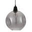 Millfield Modern Smoky Dimple Glass Pendant Light - Matt Black Base, Black Twisted power cord, 25x25x100cm, 1xE27 (Bulb not included)