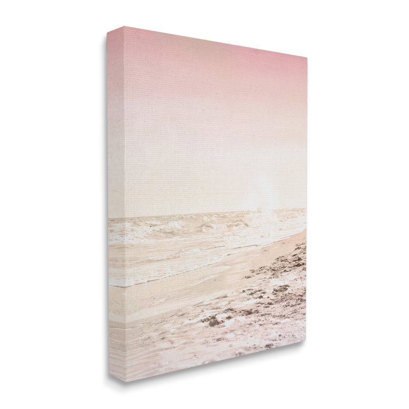Sun Burnt Beach Coast, sourdine, marée entrante, ferme rustique surdimensionnée, estampe numérique, art texturé par Kim Allen