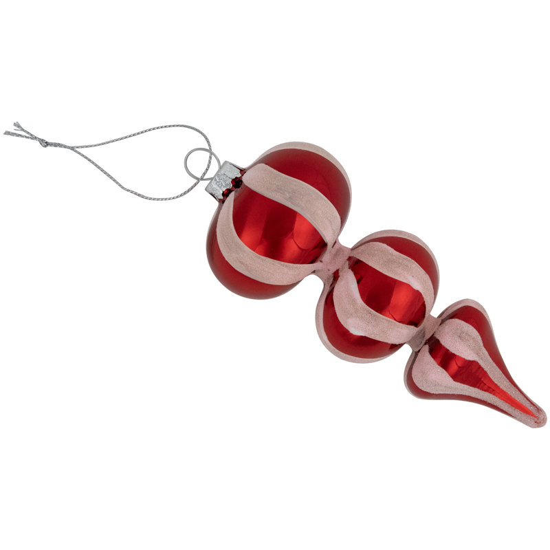 5.5'' Striped Glass Finial Ornament