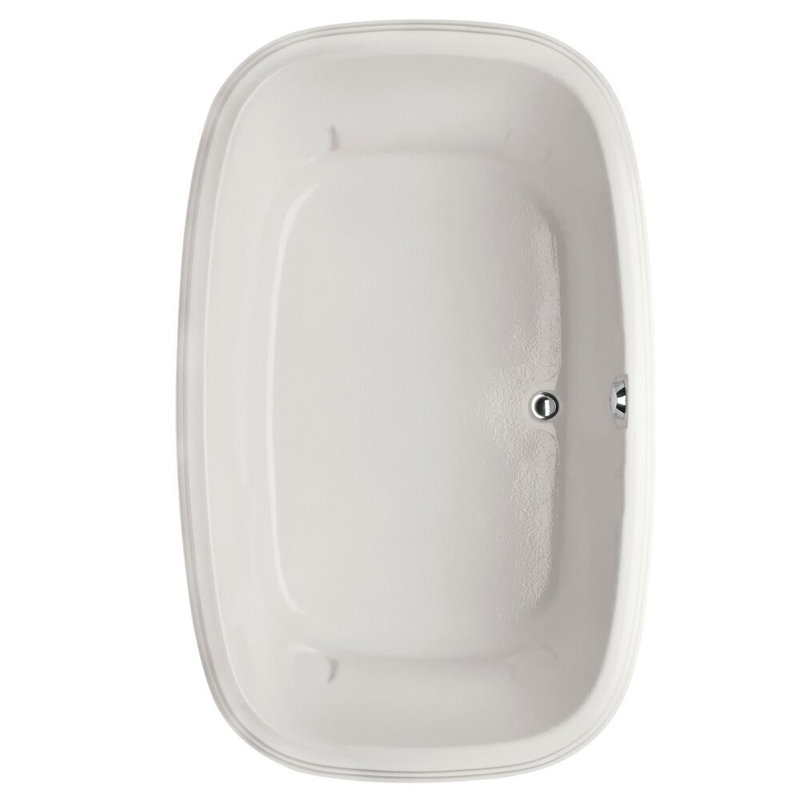 Sylvia 60'' L Air Bathtub, White, Polished Chrome