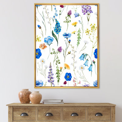 Fleurs bleues sauvages - Peinture sur toile