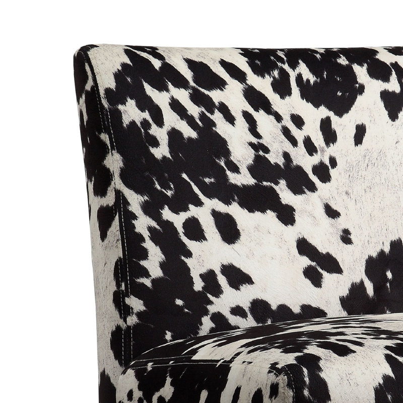 Fauteuil de chambre large 22,75 po Abasi, Cuir de vache noir
