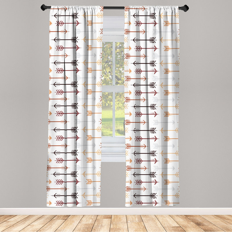 «Dakota Fields Boho», reproduction de motif de flèche rétro, paire de, Noir / bourgogne / pêche, L 28 po x L 84 po