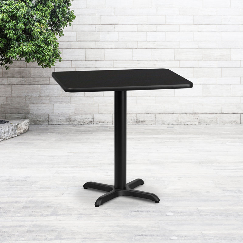 Jaramillo Rectangular Laminate Table Top with Standard or Bar Height Table Base, Black, Bar Height (43.13" Height)