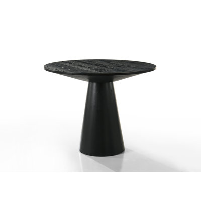 Courter 47" Round Ebony Black Counter Height Table With Pedestal Base