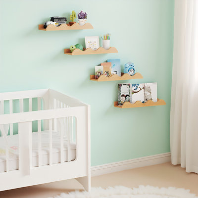 Ensemble de 16 bibliothèques murales flottantes pour enfants de 16 po, pour le rangement de livres et de jouets, convient à une chambre de bébé