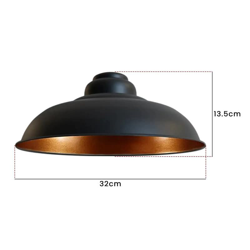 13.5cm H Metal Bowl Lamp Shade ( Screw On ), Black