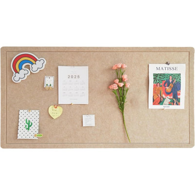 Foldable Large Felt Bulletin Board, Decorative Picture Framed Display Board With 35 Rose Pins For School, Home, Kitchen And Office Wall Decor