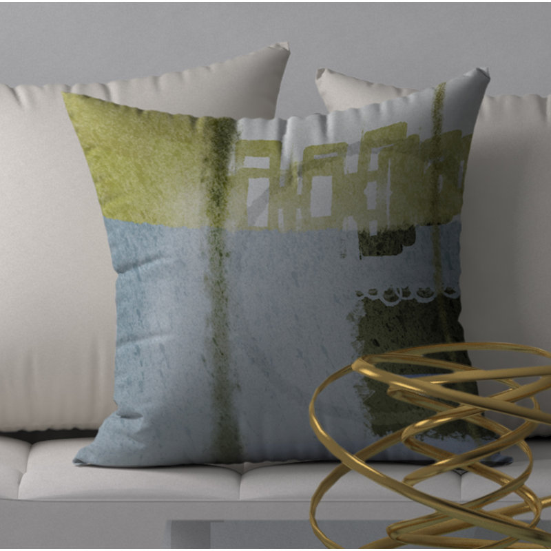 Abstract Throw Pillow, 18" H x 18" W
