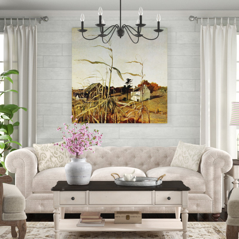 « automne cornfield », reproduction d’art sur toile tendue, H 48 po x l 48 po