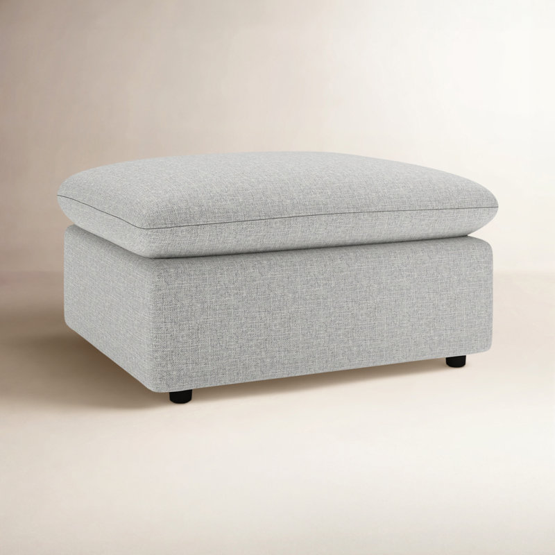 Kallie Upholstered Ottoman, Turbo Ash Basketweave
