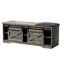 Banc rembourré en similicuir, banc de rangement, banc à chaussures pour hall d'entrée-667815301