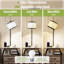 Ensemble de 2 lampes sur pied avec table d'appoint, 3 ampoules à 3 températures, 3 tiroirs et station de charge, structure en métal robuste, combinaison compacte pour la chambre à coucher, le salon, le dortoir et un appartement