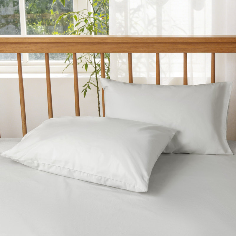 Ensemble de taies d'oreiller 100% coton 250TC Percale, Taie d'oreiller très grande, Gris tourterelle