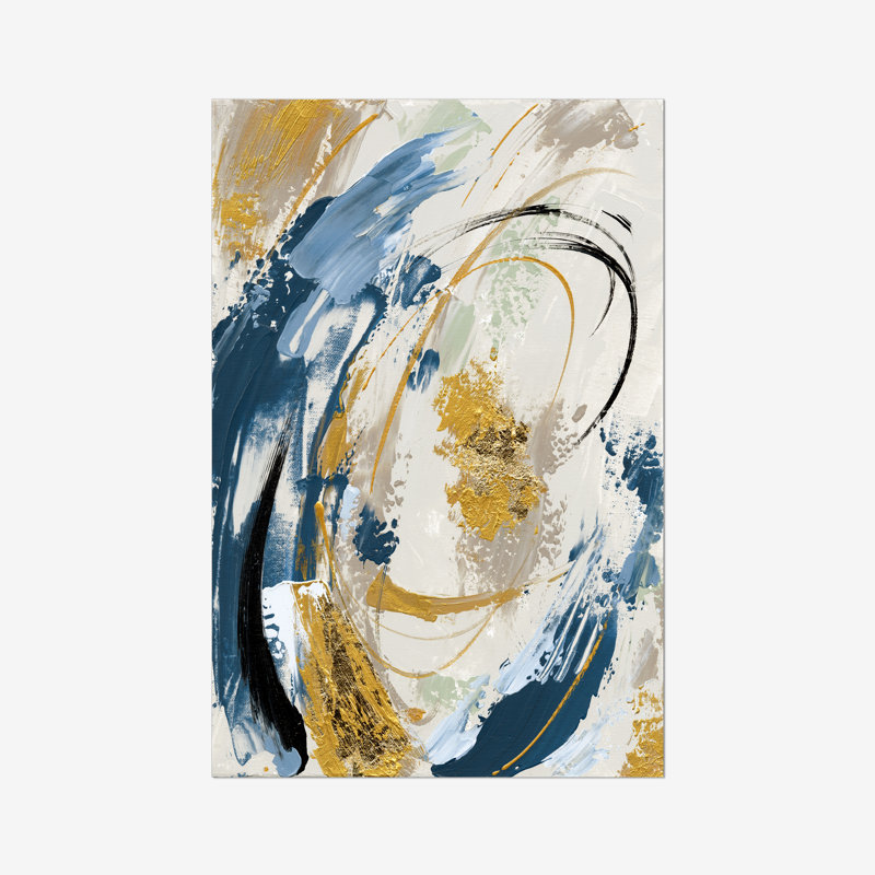 Blue Yellow Abstract - Painting, Paper Print, 30cm H x 20cm W x 0.17cm D