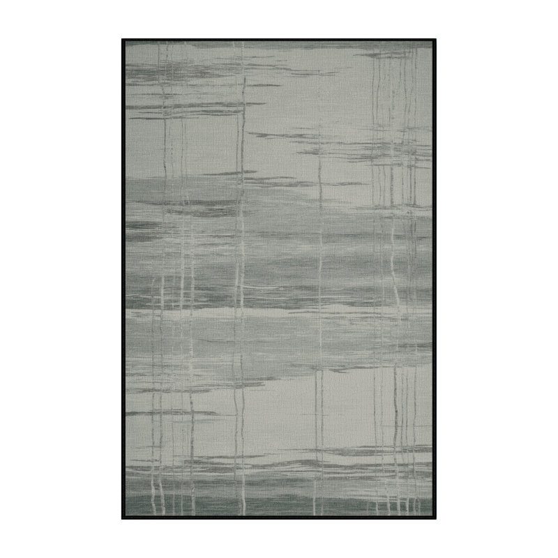 Tapis abstrait gris lavable à la machine, Rectangulaire 2 pi x 3 pi