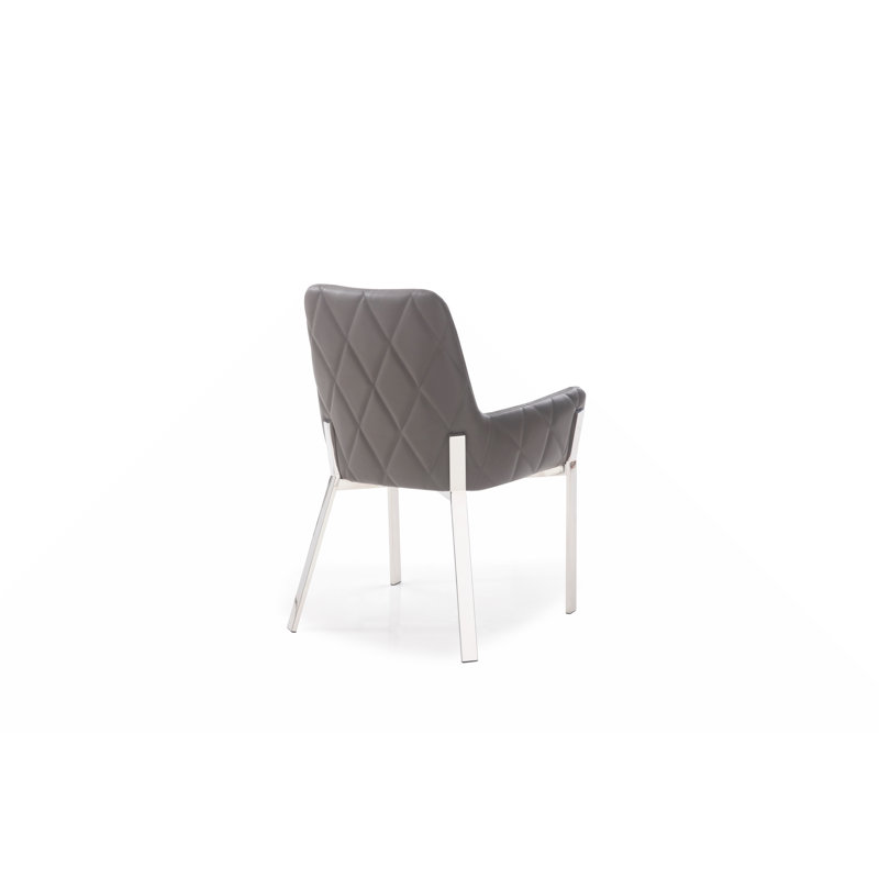 Chaise rembourrée Boaman, Gris, Argent argent