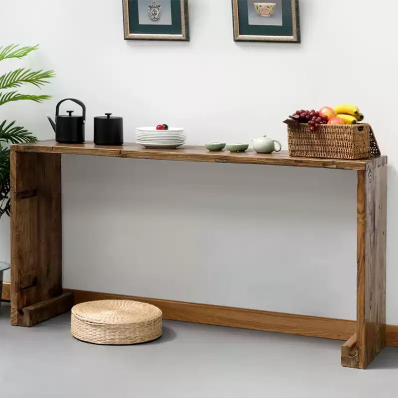 Console classique en bois massif minimaliste, H 31,5 po x l 78,74 po x P 15,75 po