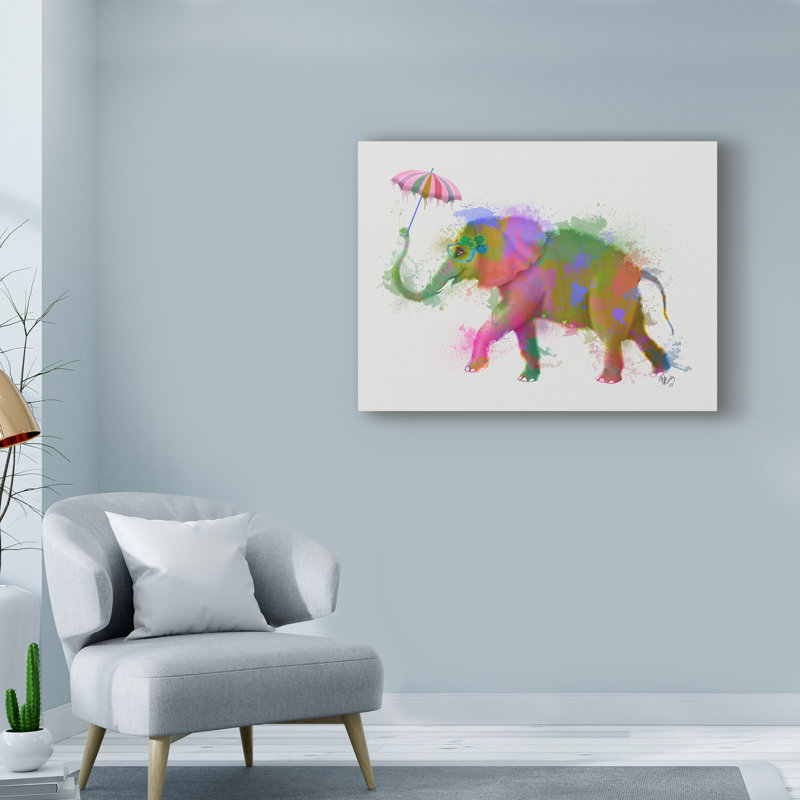 « arc de splash éléphant », reproduction d’impression sur toile tendue, H 18 po x l 24 po x P 2 po