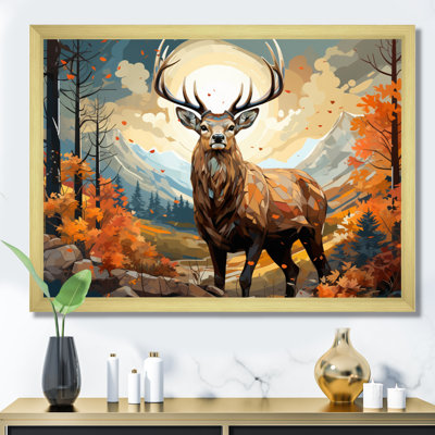 Deer Abstracted Forest - Animals Canvas Wall Art