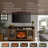 55 Inch TV Media Stand With Electric Fireplace KD Inserts Heater,Reclaimed Barnwood Color-842860309