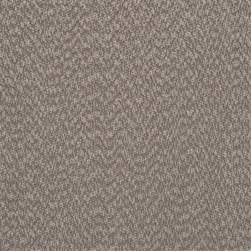 Grand lit plateforme gris rembourré - Tissu bouclé pour une chambre chaleureuse