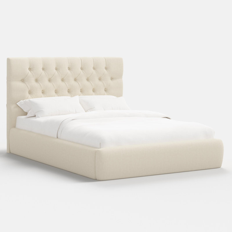 Perigold Upholstered Bed, Cream, Queen