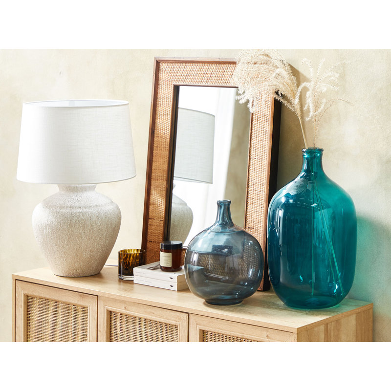 Billerica Handmade Glass Floor Vase, Turquoise, 48cm H x 27cm W x 27cm D
