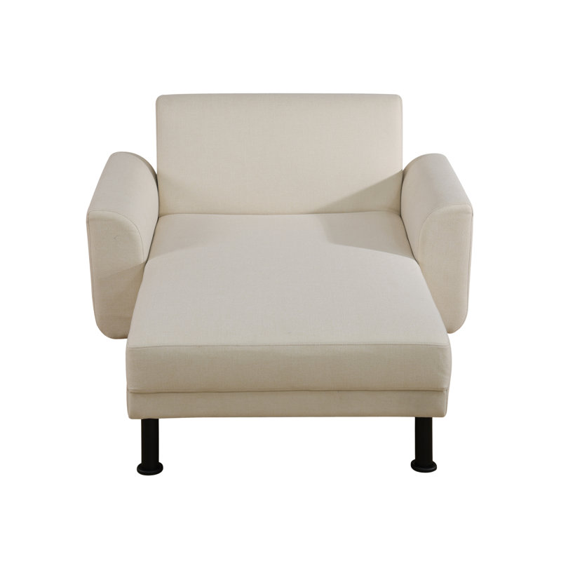 Chaise longue rembourrée Tarianna, Lin beige