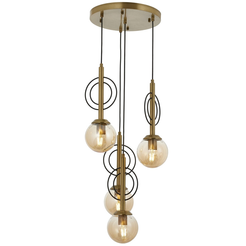 Luminaire suspendu en grappe à 4 lumières
