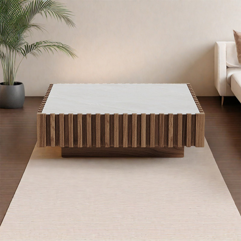 Table basse carrée en pierre supercristalline